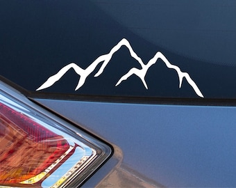 Mountains Silhouette Decal, Mountain Sticker, Mountain wall sticker, Car Window Decal, Laptop Sticker, Mountain Decal, Mountains wall art