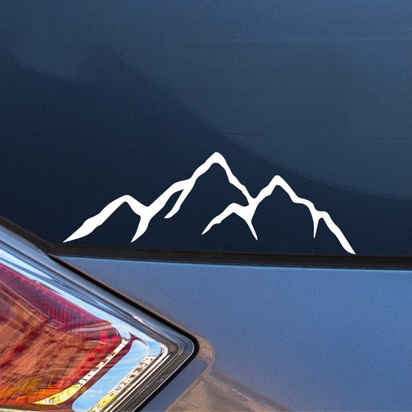 Mountains Silhouette Decal, Mountain Sticker, Mountain wall sticker, Car Window Decal, Laptop Sticker, Mountain Decal, Mountains wall art
