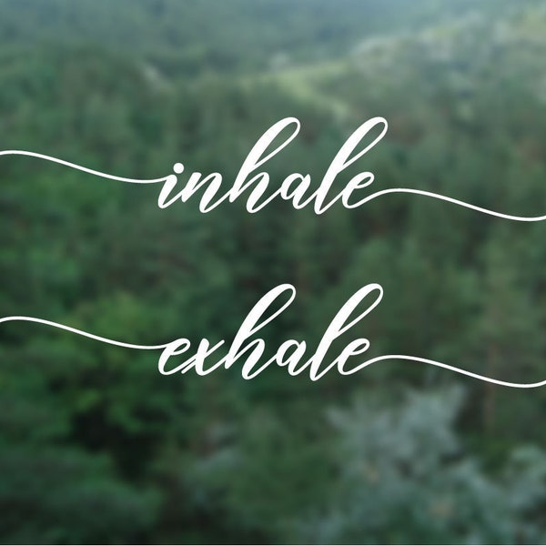 Inhale Exhale Decals, Inhale Exhale Room Decor, Yoga Wall Decals, Inhale Exhale Stickers, Yoga Studio Wall Art, Zen Meditation Wall Decor