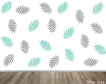 Palm Leaves Pattern Decal, Tropical Wall Decal, Exotic Wall Decor, Nursery Wall Decor, Tropical Leaf Wall Stickers, Nature Jungle Wall Art