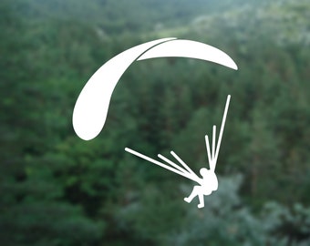 Paraglider car sticker, Paragliding vinyl decal, Adventure wall decal, Skydiving van decal, Shop window decal, Extreme sport vehicle decal