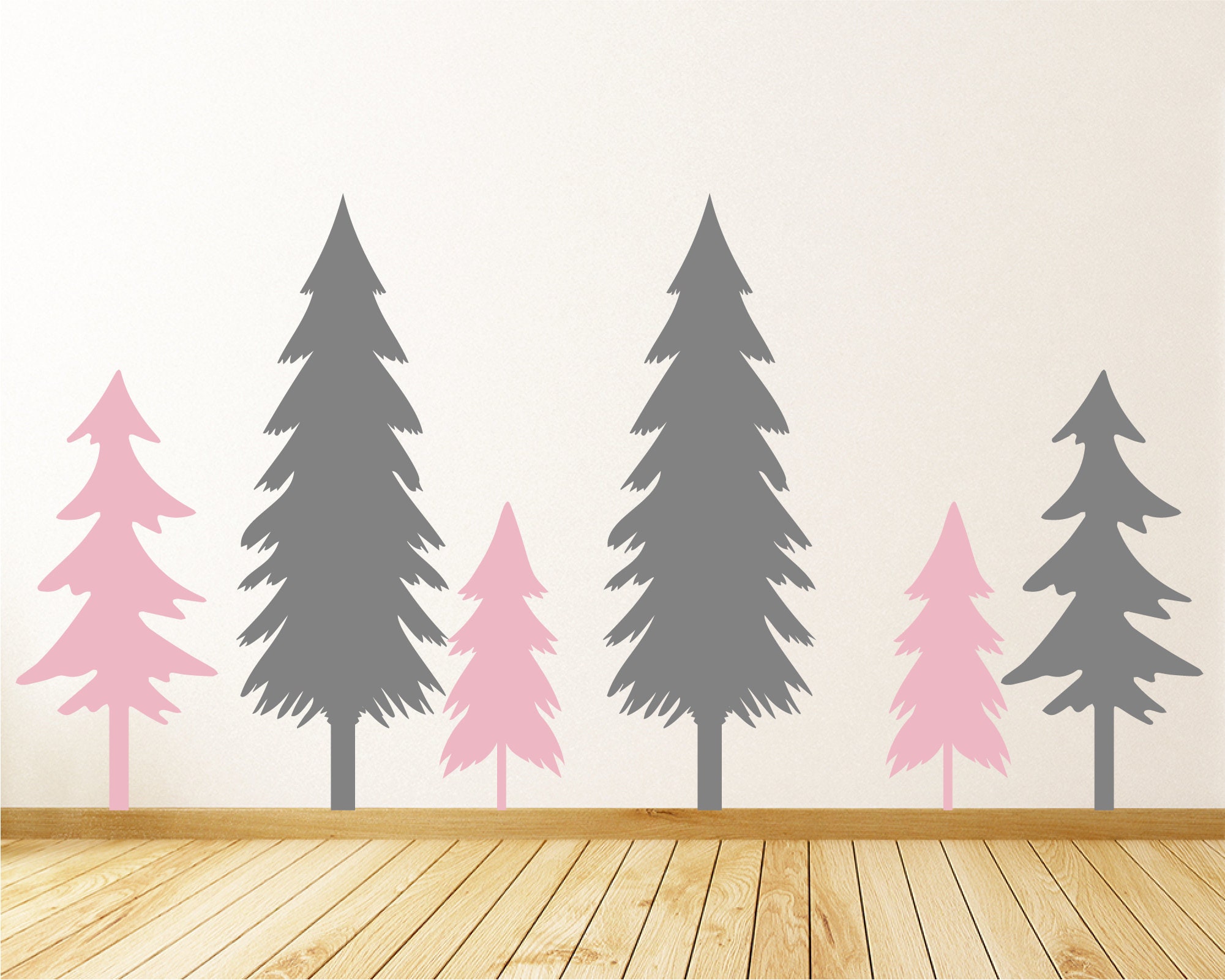 Pine Tree Wall Decal Pine Tree Forest Wall Decals Forest Etsy UK