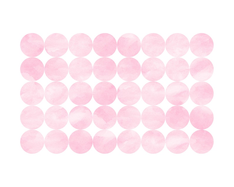 Blush Pink Watercolor Polka Dots Wall Decals Confetti Wall Etsy
