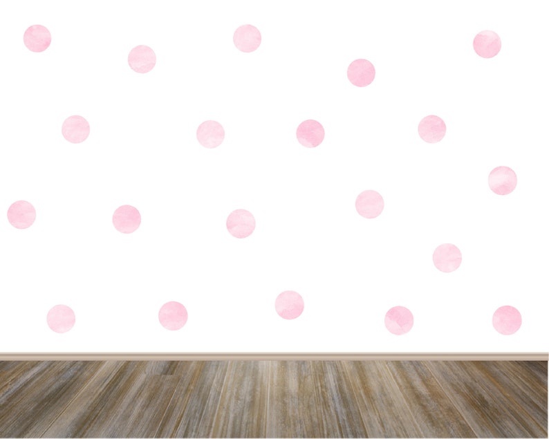 Blush Pink Watercolor Polka Dots Wall Decals Confetti Wall Etsy