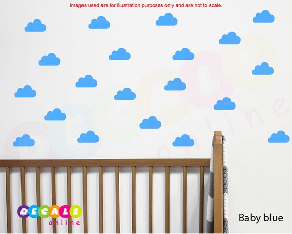 clouds wall decal clouds stickers nursery wall decal | etsy