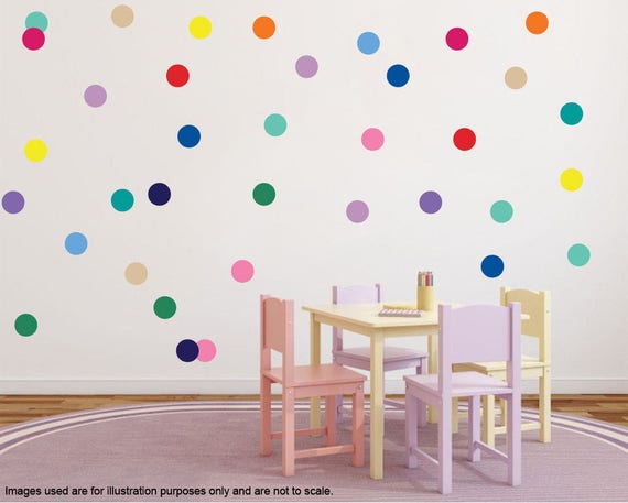 polka dots stickers 1 inch polka dot circle wall decals | etsy