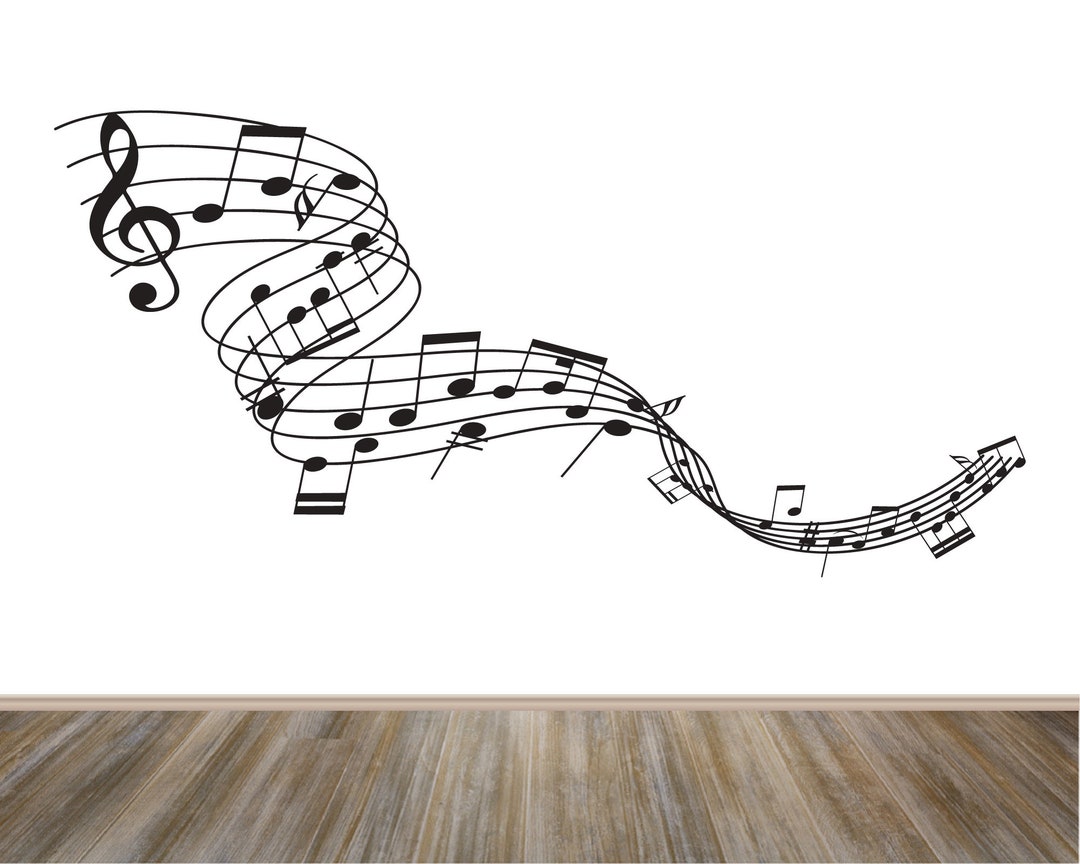 Music Stave Wall Decal, Musical Wall Decal, Music Stave Wall Sticker, Music Studio Wall Art