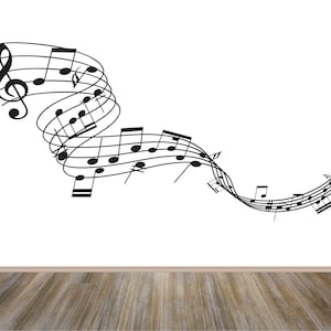 Music Stave Wall Decal, Musical Wall Decal, Music Stave wall sticker, Music Studio wall art decor, Music Room Wall Decal, Decals Online
