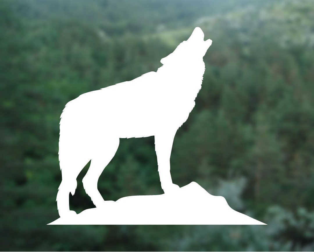 Howling Wolf Wall Decal, Howling Wolf Silhouette Sticker, Wolf Wall Art