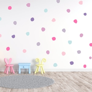 130 irregular polka dot wall decals, Rainbow nursery wall stickers, Kids Room Wall Art, Peel and stick confetti wall decals, Playroom decor