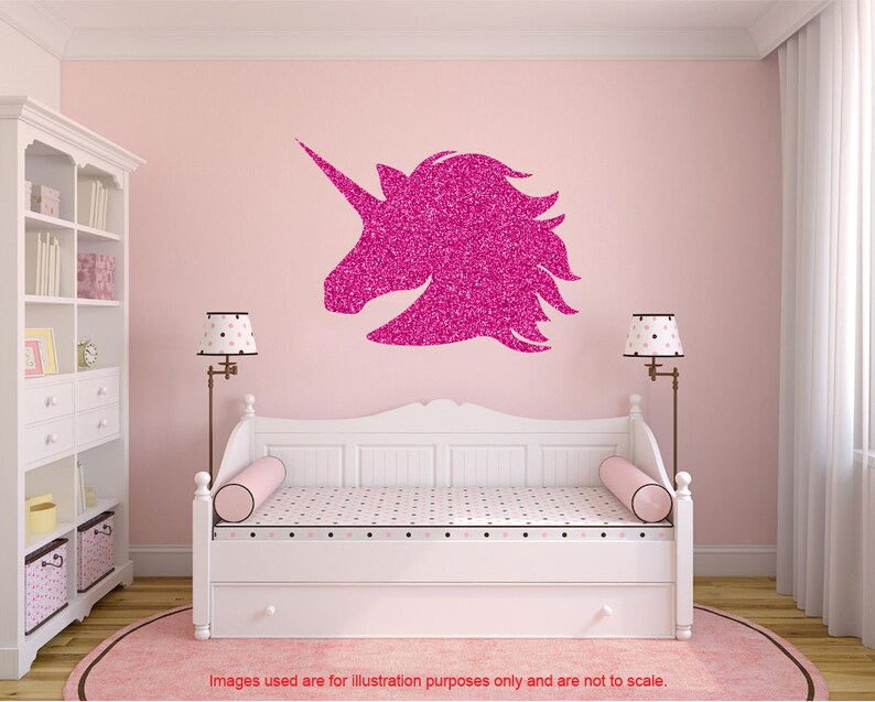 Glitter Unicorn Wall Decal Large Unicorn Sticker Unicorn Etsy