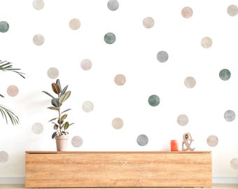 Neutral Watercolor Polka Dot Wall Decals: Boho Earth Tones, 40 Pack - Etsy