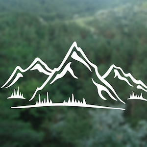 Mountain Vinyl Decal, Mountain wall sticker, Car Window Decal, Mountains Laptop Sticker, Water Bottle Decal, Mountain Decal, Bumper Sticker