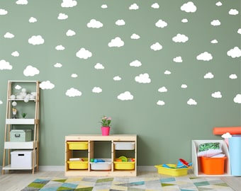 Pack of 60 Cloud Wall Decals - Vinyl Wall Decals, Nursery Wall Decals, Kids Bedroom Decals, Cute Cloud Wall Stickers, Bedroom Wall Decor