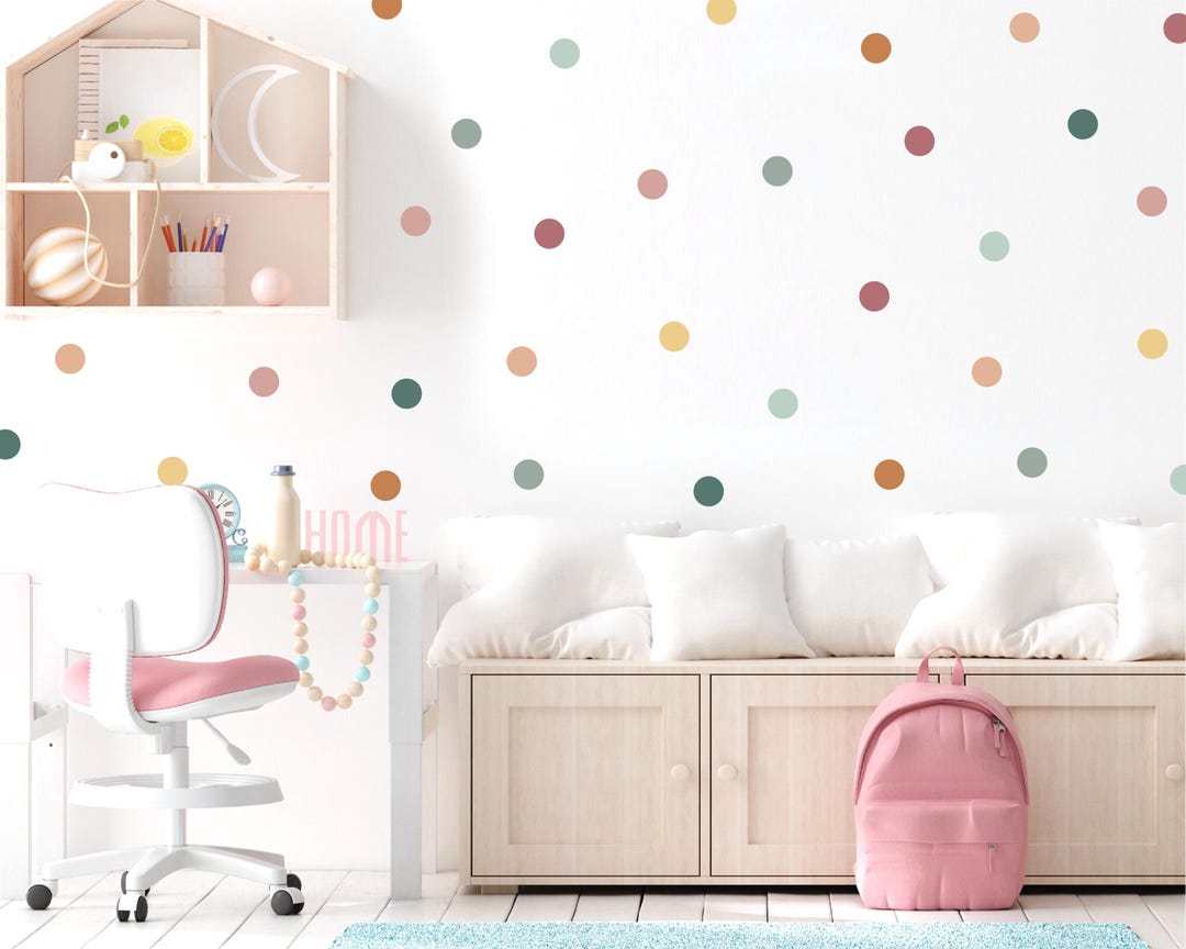 Boho Polka Dot Wall Stickers: Earthy Nursery & Playroom Decor - Etsy