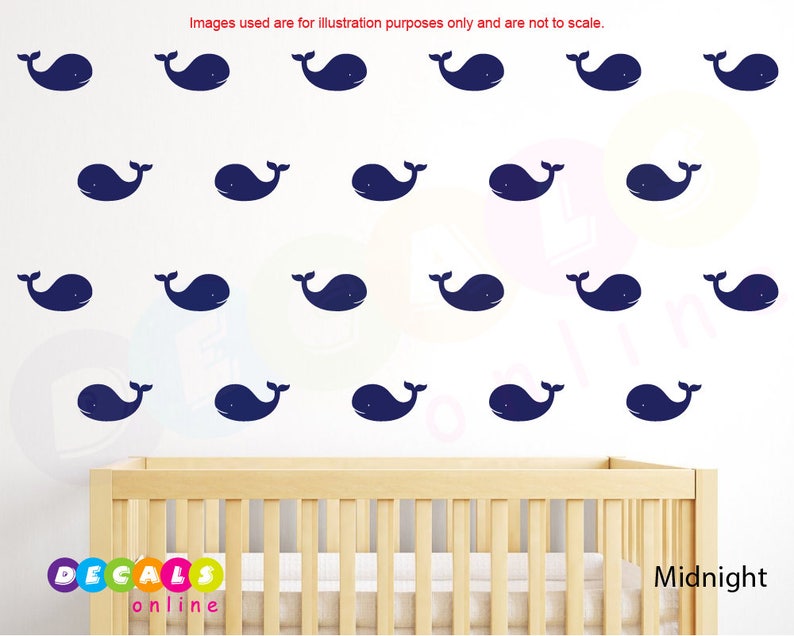 Whale StickerWhales Wall DecalsFish Wall DecalKids Room Wall DecalHome DecorNursery Wall DecalGift DecalBathroom decal