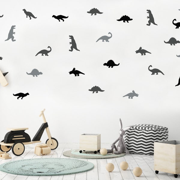 40 Dinosaur Wall Decals, Dinosaur Stickers, Boys Room Wall Decals, Kids Wall Decal, Baby Boy Nursery, Dinosaur Theme, Dino Decal, T-Rex Wall