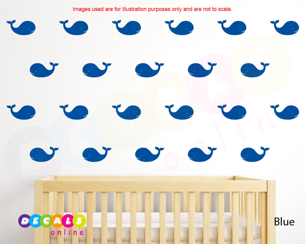 Flower Pattern Whale Wall Sticker Removable Decal Home Kids Nursery Decor Gift
