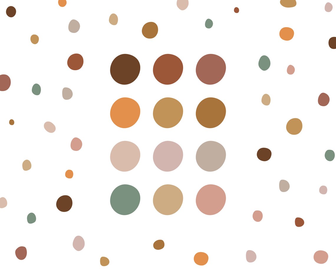 Boho Nursery Wall Decals: 150 Earth Tone Polka Dot Stickers - Etsy