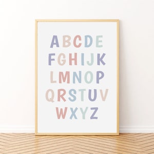 Alphabet Poster Print: Kids ABC Educational Nursery Decor