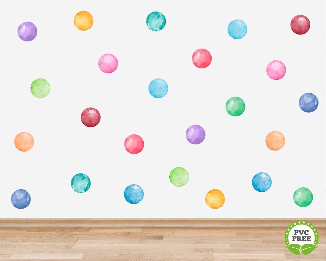 Watercolour Polka Dot Wall Decals Nursery Wall Decor - Etsy