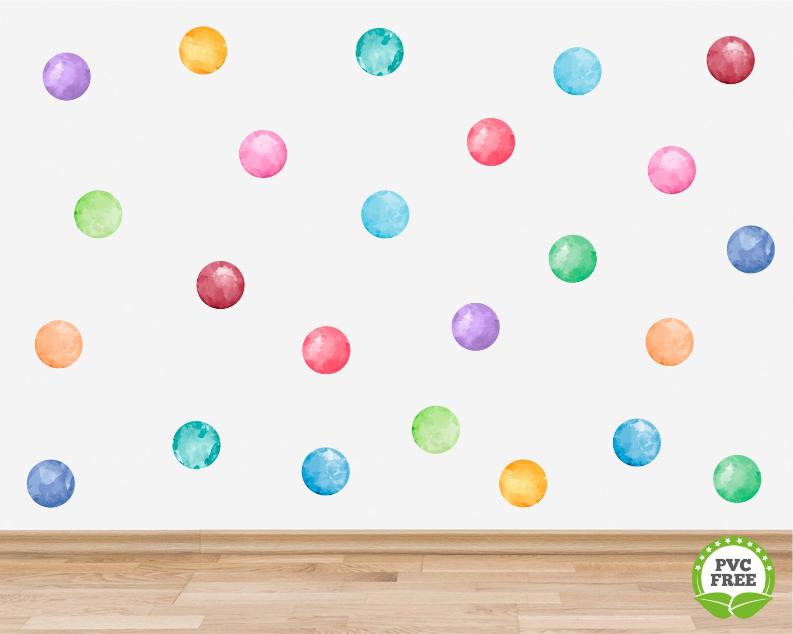 Watercolour Polka Dot Wall Decals Nursery Wall Decor Etsy