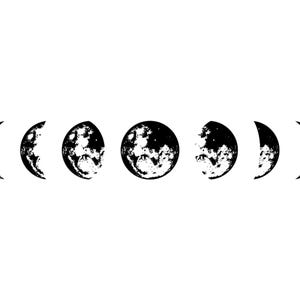 Jeu de phases de la lune vectorielles, téléchargement immédiat, fichier de coupe SVG DFX EPS pour Cricut, camée silhouette, Glowforge, découpeurs laser et vinyle