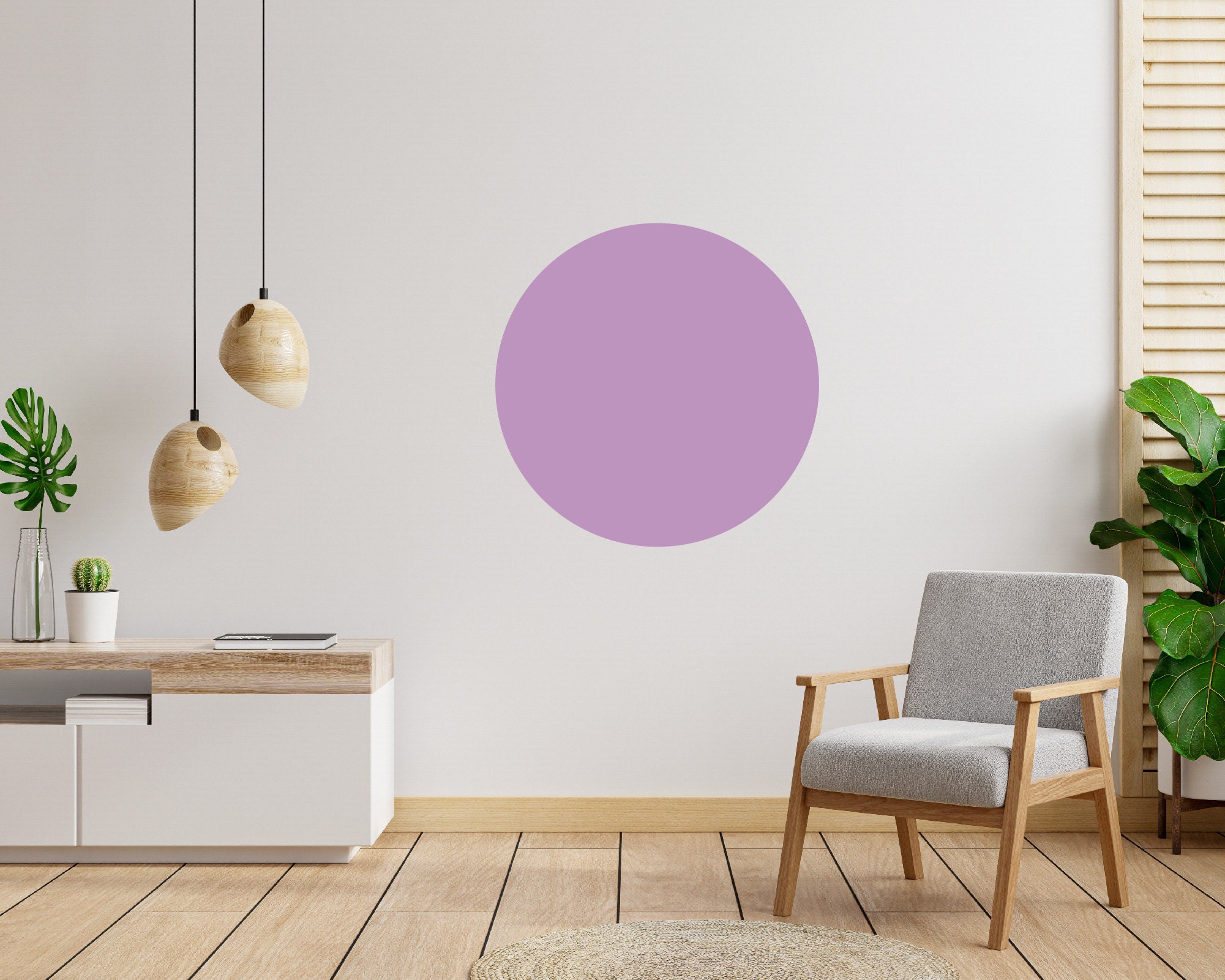 Circle Wall Decal Geometric Wall Decor Colour Blocking Etsy