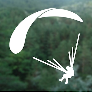 Paraglider car sticker, Paragliding vinyl decal, Adventure wall decal, Skydiving van decal, Shop window decal, Extreme sport vehicle decal image 1