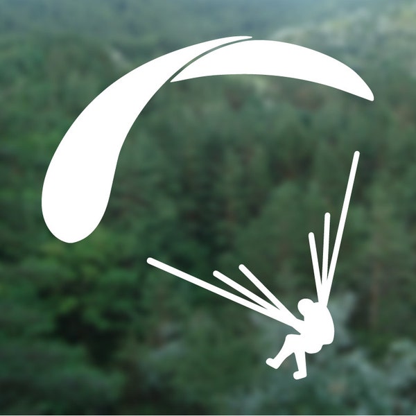 Paraglider car sticker, Paragliding vinyl decal, Adventure wall decal, Skydiving van decal, Shop window decal, Extreme sport vehicle decal