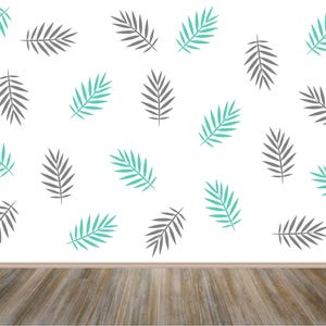 Palm Leaves Pattern Decal, Tropical Wall Decal, Exotic Wall Decor, Nursery Wall Decor, Tropical Leaf Wall Stickers, Nature Jungle Wall Art