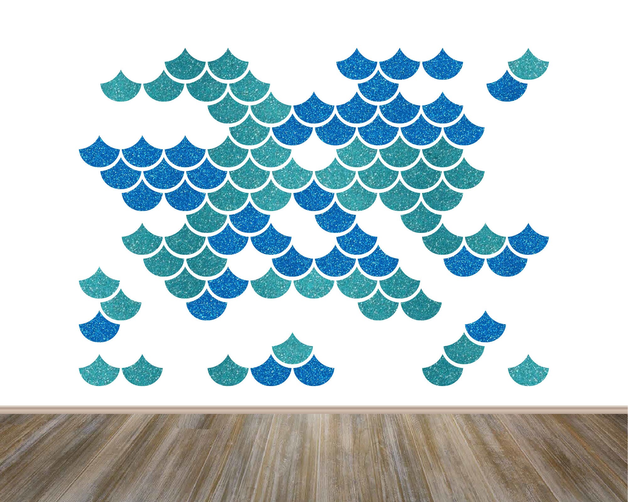 Glitter Mermaid Scale Wall Decals Mermaid Scale Wall Etsy