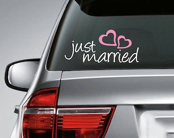 Just Married Car Sticker: Wedding Decal Sign