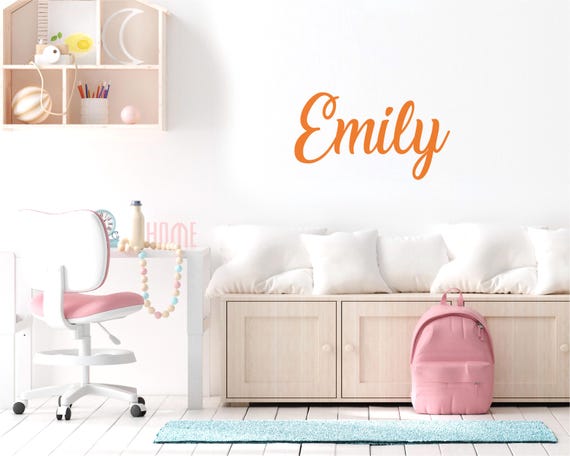 Adesivo Personalizzato Con Nome Per Cameretta - Luna E Stelle In Vinile, Decorazione Murale Per Bambini