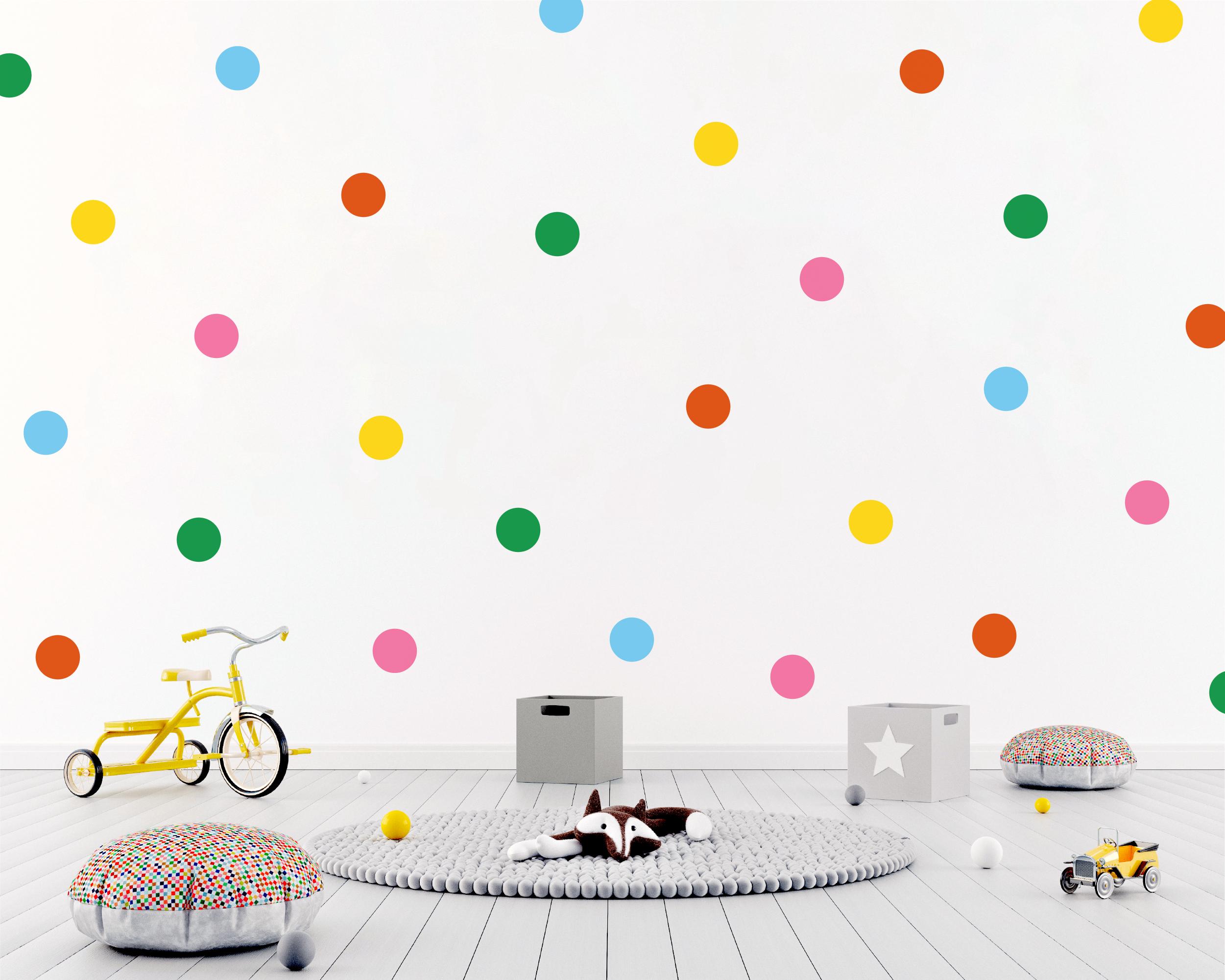 Décalcomanies murales pastel à pois : stickers confettis pour chambre d' enfant - France