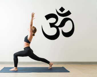 Om Symbol Wall Decal, Meditation Room Decor, Yoga Wall Decal, Sacred Wall Sticker, Hinduism Spiritual Wall Art, Zen Meditation Wall Decor