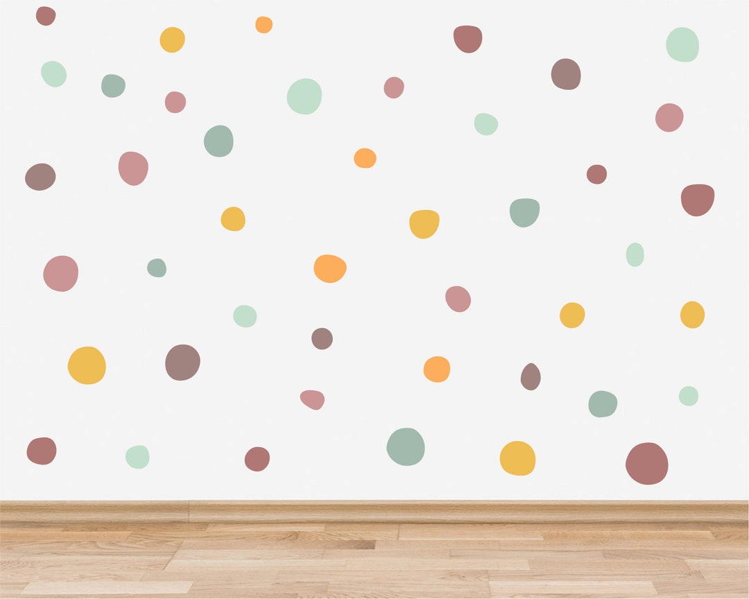 120 Boho Polka Dot Wall Stickers for Kids Room and Nursery, Boho Chic ...
