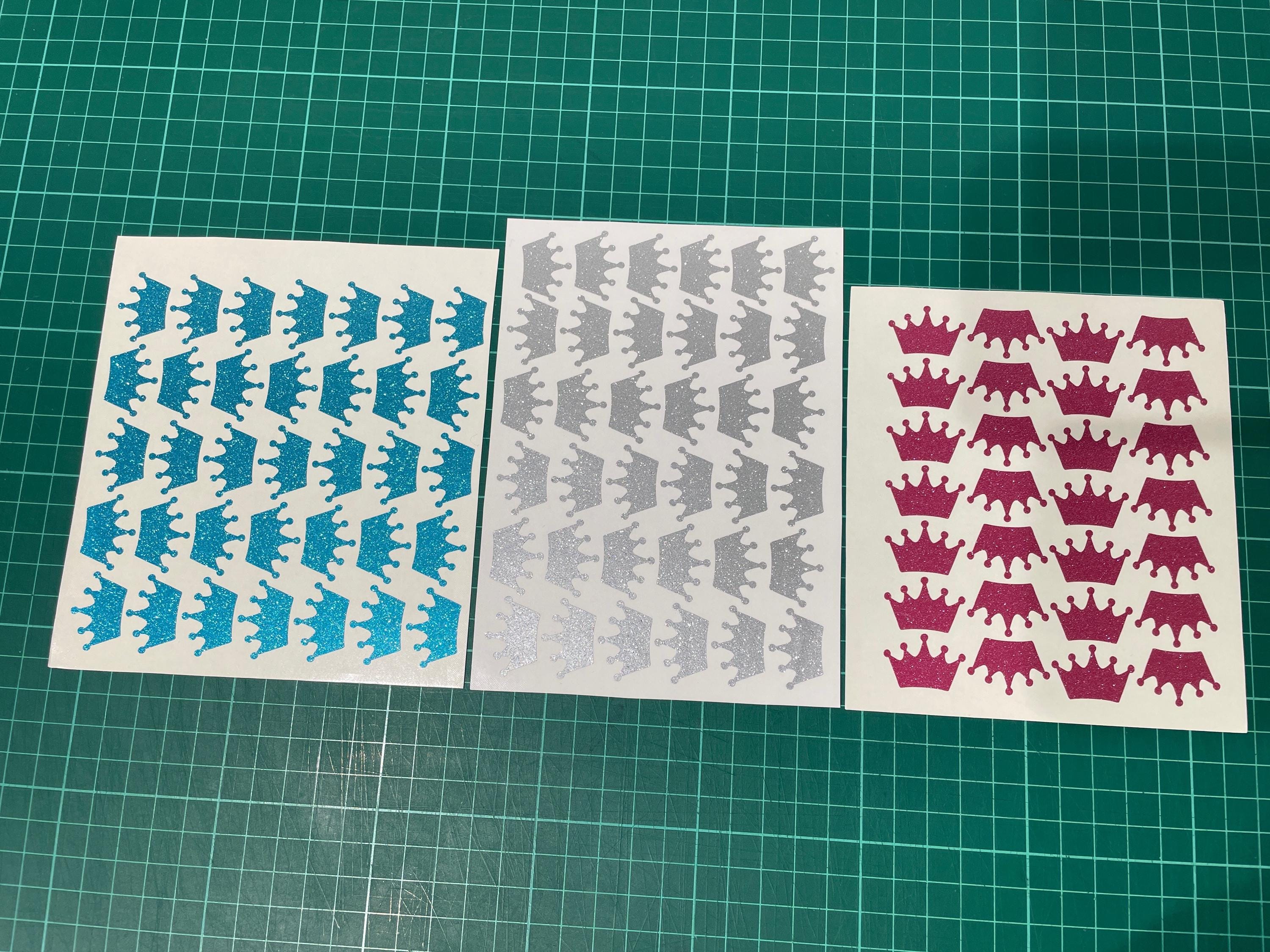 Glitter Crown Stickers, Princess Party Decals, Favor Bags Stickers ...
