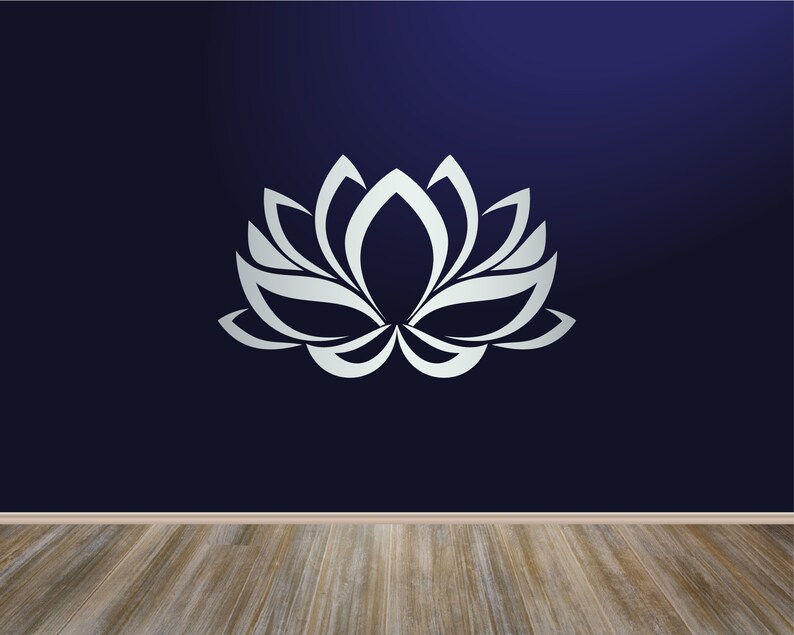 Lotus Flower Wall Decor Decal Vinyl Sticker Wall Mural Art Etsy UK