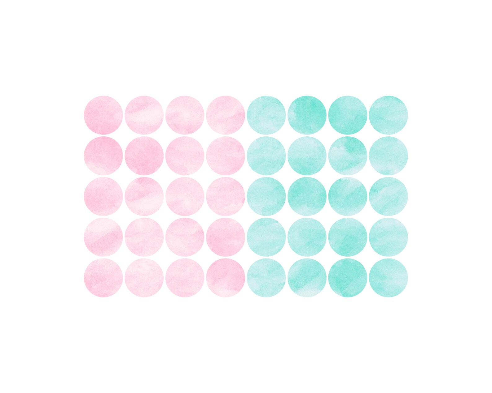 Watercolor Polka Dot Wall Decals: Blush Pink & Mint Nursery Decor - Etsy