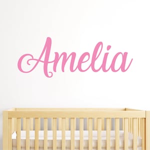 Personalisierter Name Wandtattoo, benutzerdefinierter Name Wandaufkleber für Jungen- und Mädchenzimmer, über Krippe Namen Aufkleber, Baby Name Kinderzimmer Wandbeschriftung Zeichen