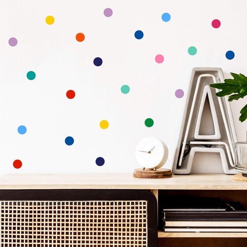 Watercolour Polka Dot Wall Decals Nursery Wall Decor Etsy UK