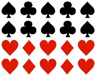 Autocollants en vinyle avec symboles de cartes à jouer, autocollants pour combinaisons de cartes de poker, scellés pour enveloppe
