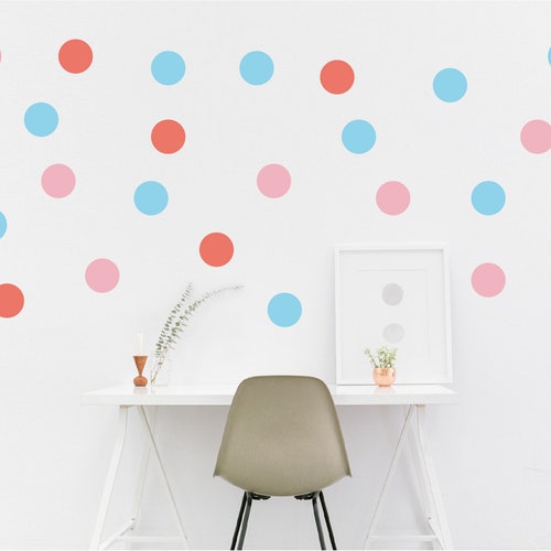 Polka Dots Wall Stickers Polka Dots Wall Art Round Stickers Etsy