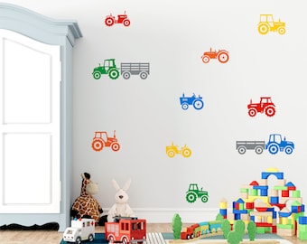 Tractor Wall Decals: Farm Theme Stickers for Boys' Room