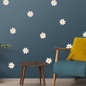 Daisy Flower Wall Stickers, Pack of 16, Flower Wall Decals, Nursery and Playroom Wall Stickers, Office Wall Decor, Kids Room Wall Art
