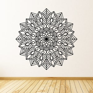 Mandala Wall Decal, Yoga Wall Decal, Meditation Wall Art Sticker, Yoga Studio Decor, Indian Wall Decor, Boho Wall Decor, Zen Room Wall Decor
