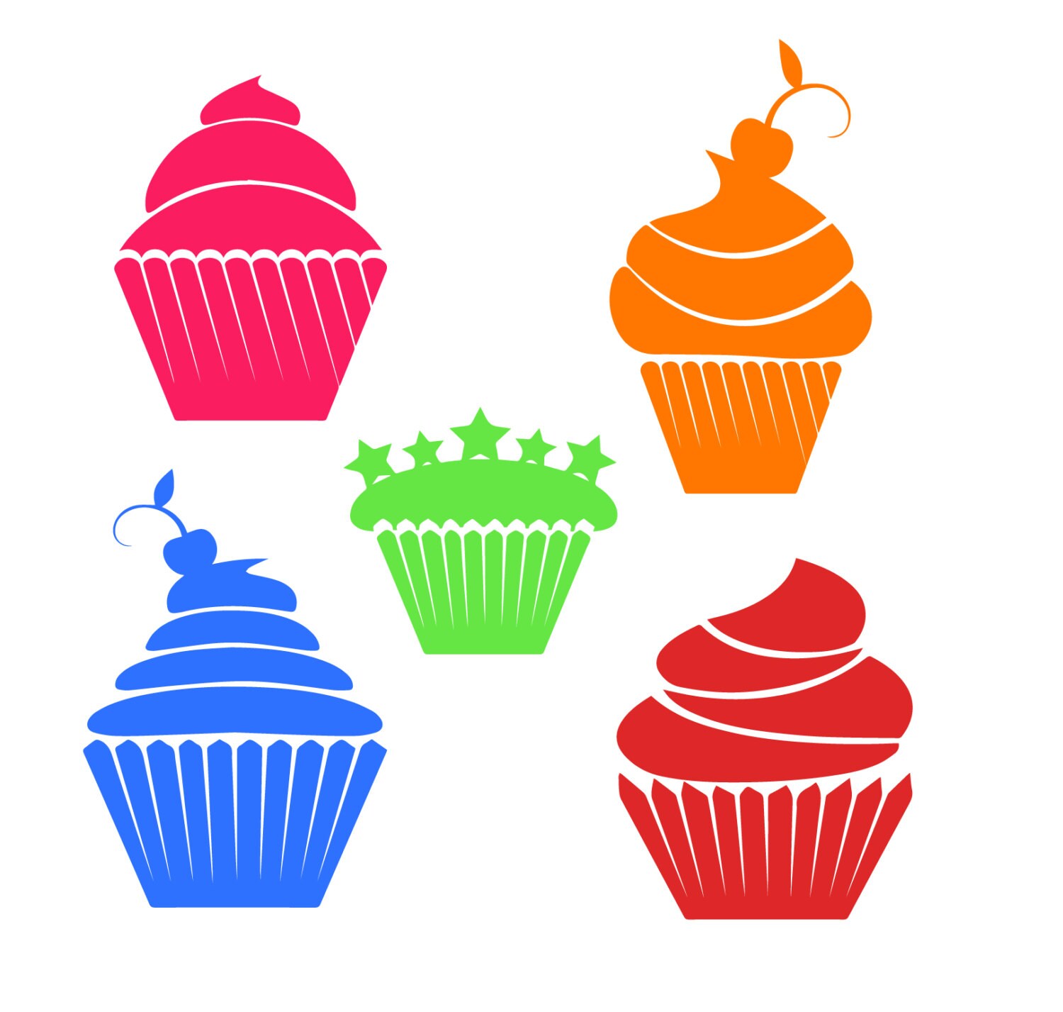 30 Cupcakes Wall Stickers Birthday Party Decorations Cake Etsy