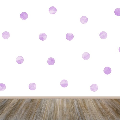 Lilac Watercolor Polka Dots Wall Decals Confetti Wall Etsy