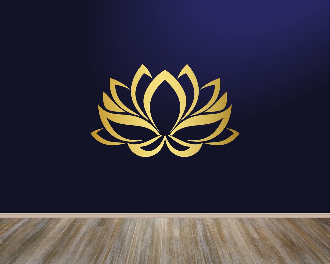 Lotus Flower Wall Decor Decal Vinyl Sticker Wall Mural Art - Etsy UK